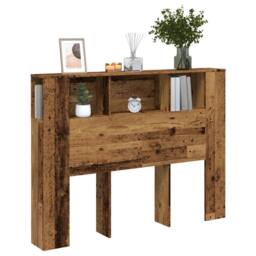 Berkfield Home Headboard Cabinet Old Wood 140x18.5x102.5 cm Engineered Wood in Brown - thumbnail 2