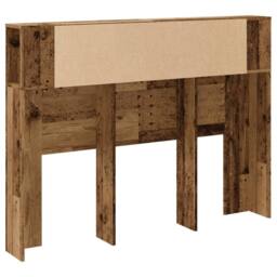 Berkfield Home Headboard Cabinet Old Wood 140x18.5x102.5 cm Engineered Wood in Brown - thumbnail 6