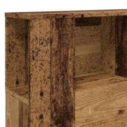 Berkfield Home Headboard Cabinet Old Wood 140x18.5x102.5 cm Engineered Wood in Brown - thumbnail 7