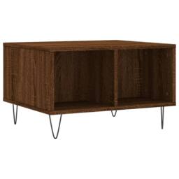 Berkfield Home Coffee Table Brown Oak 60x50x36.5 cm Engineered Wood - thumbnail 1