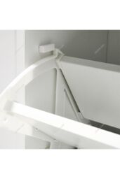 Living and Home Modern 2-Tier Flip Down Shoe Cabinet in White - thumbnail 4