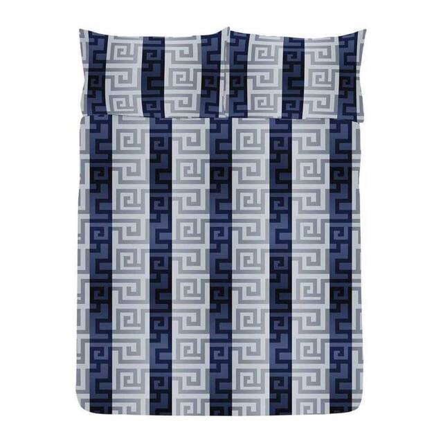 K Collection Athena Reversible Duvet Set in Navy - Size: Double - image 1
