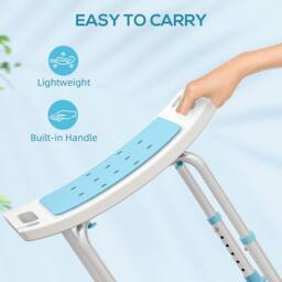 STILVORA Adjustable Shower Stool with Aluminium Frame in Turquoise - thumbnail 9