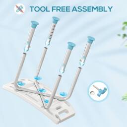 STILVORA Adjustable Shower Stool with Aluminium Frame in Turquoise - thumbnail 8