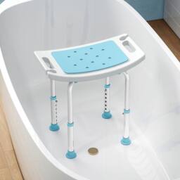 STILVORA Adjustable Shower Stool with Aluminium Frame in Turquoise - thumbnail 3