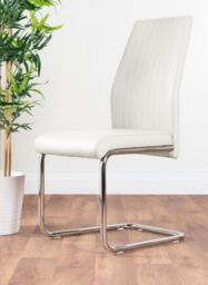 FurnitureboxUK Giovani Round 4 Seat 100cm White High Gloss Unique Halo Base Grey Glass Top Dining Table 4 Soft Faux Leather Lorenzo Chairs - thumbnail 4