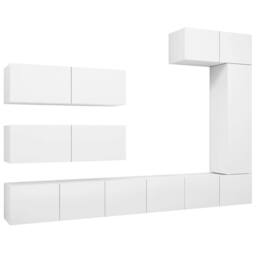 Berkfield Home 7 Piece TV Cabinet Set White Engineered Wood - thumbnail 2