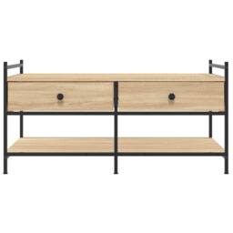 Berkfield Home Decorative Coffee Table Sonoma Oak 99x50x50 cm Engineered Wood in Light Tan - Size: 99 x 50 x 50 cm - thumbnail 6