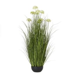 Hill Interiors Allium Artificial Potted Plant in White - thumbnail 2