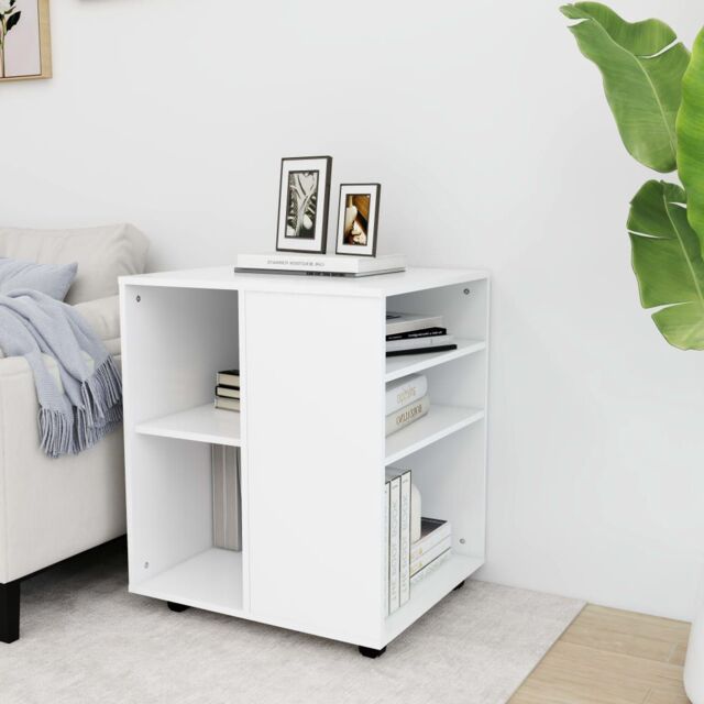 Berkfield Home Rolling Cabinet White 60x53x72 cm Engineered Wood - Size: 60 x 53 x 72 cm - image 1
