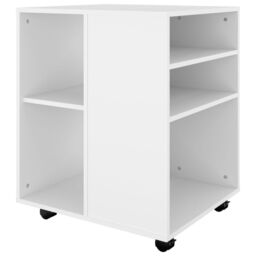 Berkfield Home Rolling Cabinet White 60x53x72 cm Engineered Wood - Size: 60 x 53 x 72 cm - thumbnail 5