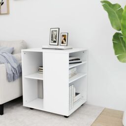 Berkfield Home Rolling Cabinet White 60x53x72 cm Engineered Wood - Size: 60 x 53 x 72 cm - thumbnail 1