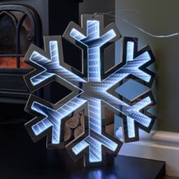 Samuel Alexander 40cm LED Infinity Christmas Light Hanging Snowflake Decoration in Bright White - thumbnail 8