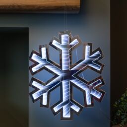 Samuel Alexander 40cm LED Infinity Christmas Light Hanging Snowflake Decoration in Bright White - thumbnail 1