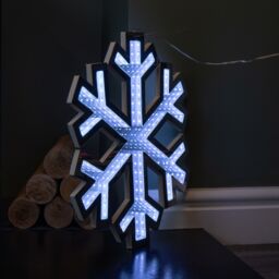 Samuel Alexander 40cm LED Infinity Christmas Light Hanging Snowflake Decoration in Bright White - thumbnail 5