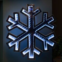 Samuel Alexander 40cm LED Infinity Christmas Light Hanging Snowflake Decoration in Bright White - thumbnail 4