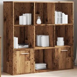 Berkfield Home Book Cabinet Old Wood 98x29x97.5 cm Engineered Wood in Brown - thumbnail 4