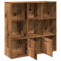 Berkfield Home Book Cabinet Old Wood 98x29x97.5 cm Engineered Wood in Brown - thumbnail 6