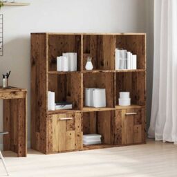 Berkfield Home Book Cabinet Old Wood 98x29x97.5 cm Engineered Wood in Brown - thumbnail 3