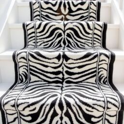 Kukoon Black & White Zebra Print Cut to Measure Stair Carpet Runner Rug 60cm Wide - Size: 60 cm x 1770 cm - thumbnail 3