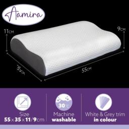 Aamira Orthopaedic Memory Foam Pillow Cervical Neck Support for All Sleepers in White - thumbnail 9