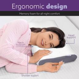 Aamira Orthopaedic Memory Foam Pillow Cervical Neck Support for All Sleepers in White - thumbnail 8