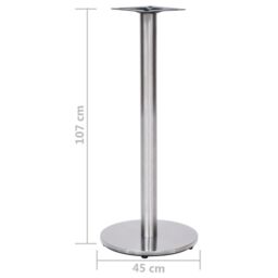 Berkfield Home Bistro Table Leg Silver √ò45x107 cm Stainless Steel - Size: 45x107 cm - thumbnail 5