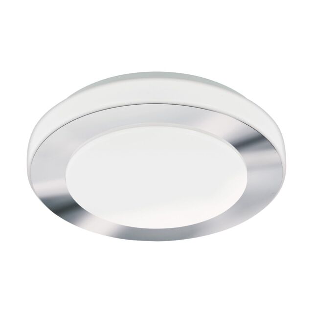 Loops Wall Flush Ceiling Light Colour White Chrome Shade White Plastic Bulb LED 11W - image 1