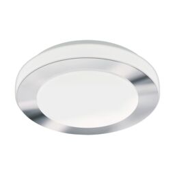 Loops Wall Flush Ceiling Light Colour White Chrome Shade White Plastic Bulb LED 11W