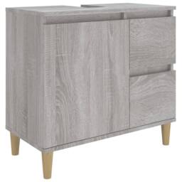 Berkfield Home 3 Piece Bathroom Cabinet Set Grey Sonoma Engineered Wood - thumbnail 5