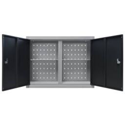 Berkfield Home Wall Mounted Tool Cabinet Industrial Style Metal Grey & Black - thumbnail 5