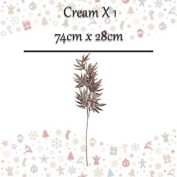 VFM e-Store Christmas Stem Leaves & Berries Decoration 74cm x 28cm Cream X 1 - Size: 74 cm x 28 cm - thumbnail 2