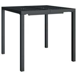 Berkfield Home Garden Table Anthracite 80x80x72 cm Steel in Black - Size: 80 x 80 x 72 cm - thumbnail 2