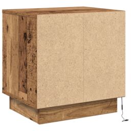 Berkfield Home Bedside Cabinets with LED Lights 2 pcs Old Wood 44x34, 5x45 cm in Brown - thumbnail 9