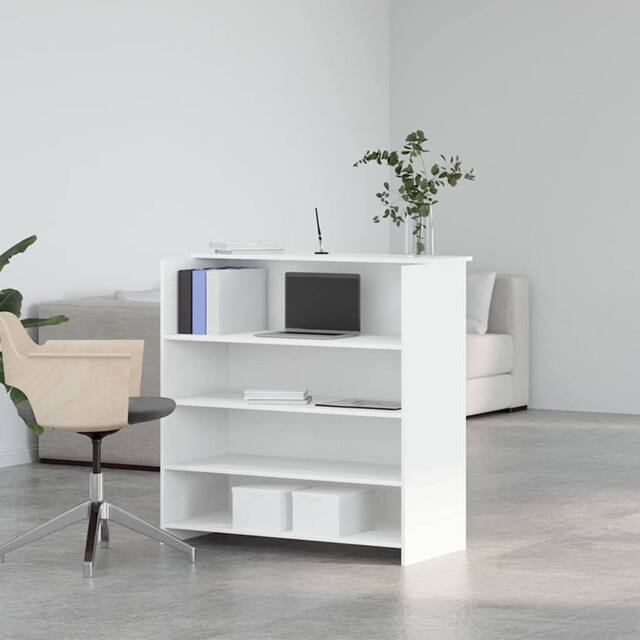 Berkfield Home Reception Desk White 100x50x103.5 cm Engineered Wood - image 1