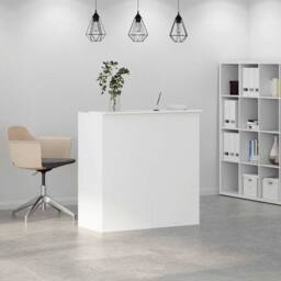 Berkfield Home Reception Desk White 100x50x103.5 cm Engineered Wood - thumbnail 4