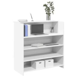 Berkfield Home Reception Desk White 100x50x103.5 cm Engineered Wood - thumbnail 2