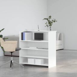 Berkfield Home Reception Desk White 100x50x103.5 cm Engineered Wood - thumbnail 1