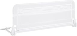 Gymax 100CM Baby Bed Rail Folding Down Bed Guard With Strap & Washable Cover in White