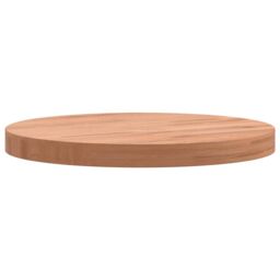Berkfield Home Table Top Ã˜30x2.5 cm Round Solid Wood Beech in Brown - Size: 30x2.5 cm - thumbnail 5