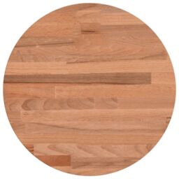 Berkfield Home Table Top Ã˜30x2.5 cm Round Solid Wood Beech in Brown - Size: 30x2.5 cm - thumbnail 2