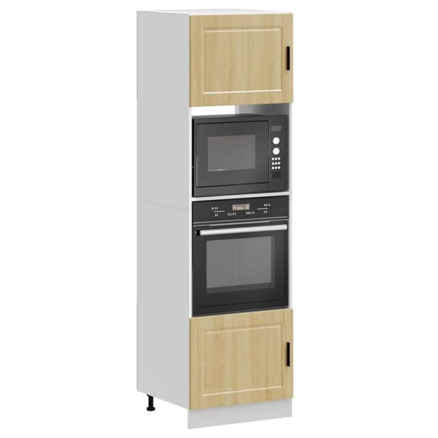 Berkfield Home Oven Cabinets 2 pcs Porto Sonoma Oak Engineered Wood in Brown - image 1