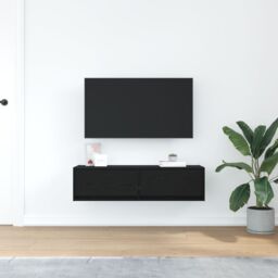 Berkfield Home TV Cabinet Black Oak 100x31x25, 5 cm Engineered Wood - thumbnail 4