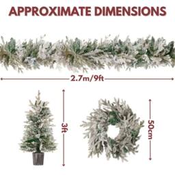Marco Paul 4pc Luxury Frosted Pre-Lit Christmas Set in Green - Size: 4 Pack - thumbnail 3