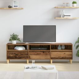 Berkfield Home TV Cabinet with Drawer Old wood Engineered wood - thumbnail 4