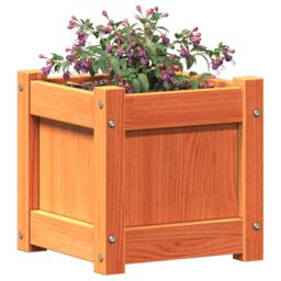 Berkfield Home Garden Planter Wax Brown 31x31x31 cm Solid Wood Pine - Size: 31 x 31 x 31 cm - thumbnail 4