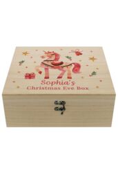 Personalised Memento Company Women's Personalised Unicorn Christmas Eve Box in Light Brown