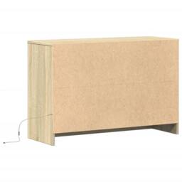 Berkfield Home TV Cabinet with LED Sonoma Oak 91x34x61 cm Engineered Wood in Light Oak - Size: 91 x 34 x 61 cm - thumbnail 8