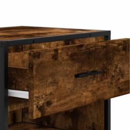 Berkfield Home Shoe Rack Smoked Oak 48x38x97.5 cm Engineered Wood in Brown - thumbnail 8