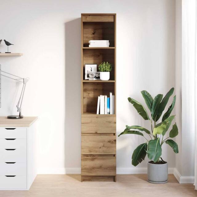 Berkfield Home Highboard Artisan Oak 37.5x35x180 cm Engineered Wood in Brown - image 1